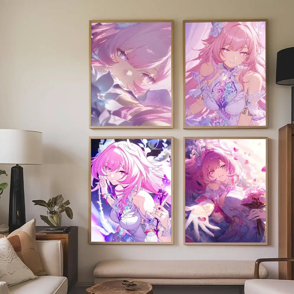 Spiel Honkai Star Rail Cyrene Poster Gemälde Selbstklebende Drucke Heim Schlafzimmer Wohnzimmer Dekor Vintage Geschenk