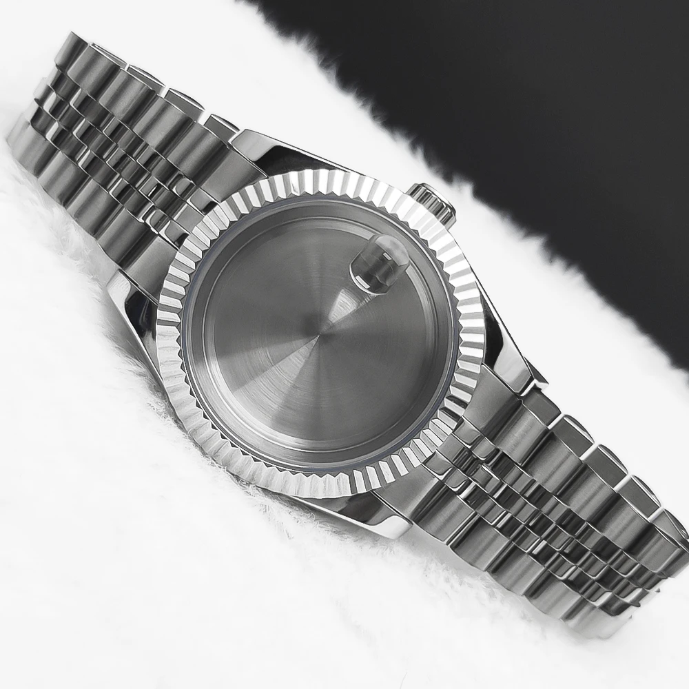 36 مللي متر/39 مللي متر الياقوت الزجاج للرجال ساعة تناسب NH36 NH34 NH35 حركة موضة مقاوم للماء اليوبيل الفولاذ المقاوم للصدأ