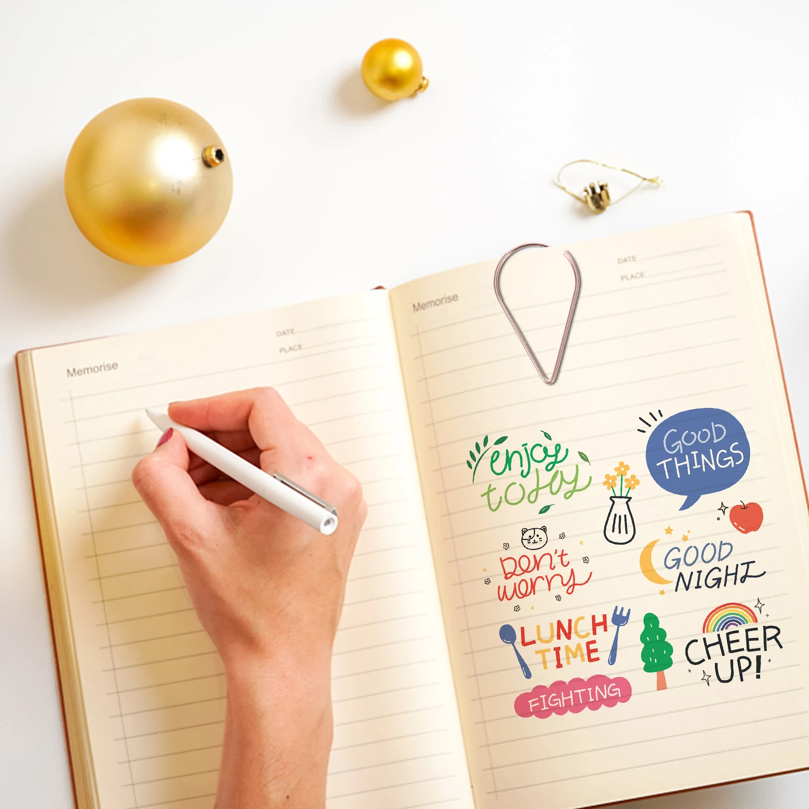 10pcs Water Drop Shaped Metal Paper Clips Office Supplies Sturdy Note Clip For Documents Photos Cards Small Lightweight