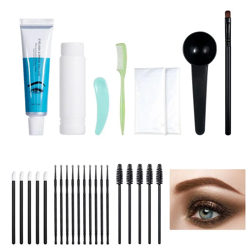 Wimpern & Augenbrauen Farbstoff Tönung Kit wasserdicht 15 Minuten schnelle Augenbrauen Werkzeuge verbessern Wimpern Stirn Permanent Farbstoff dauerhafte Make-up lange Farbstoff r2s4