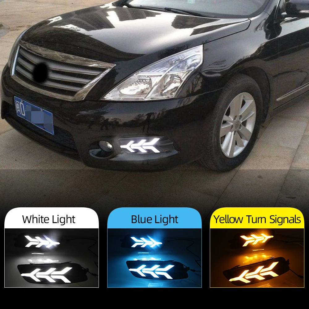 

1 Pair LED Daytime Running Light For NISSAN Teana 2011 2012 2013 Dynamic Turn Yellow Signal Car DRL Fog Lamp