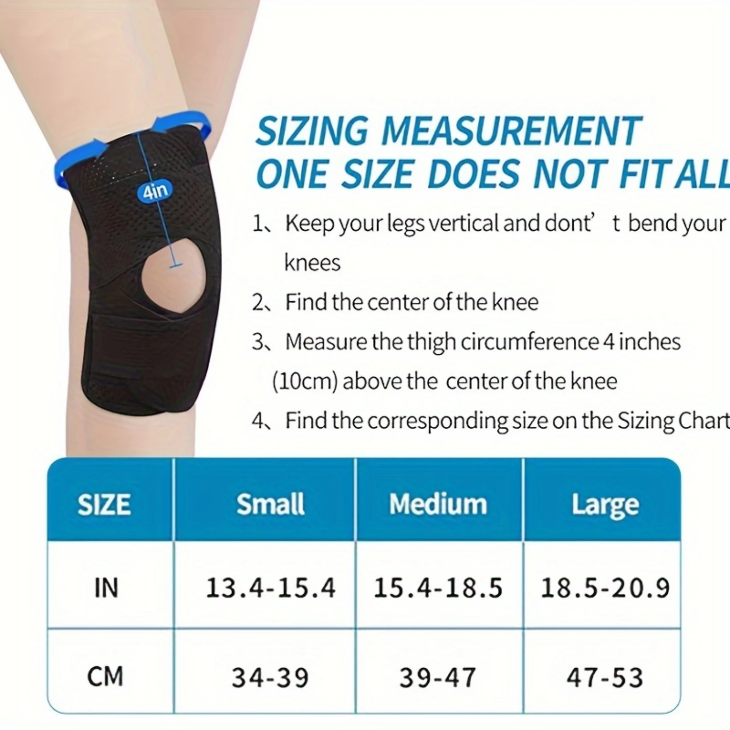1pc Knee Brace For Meniscus Tear, Compression Knee Support With Side Stabilizers For Women And Men-Open Knee Compression Sleeve