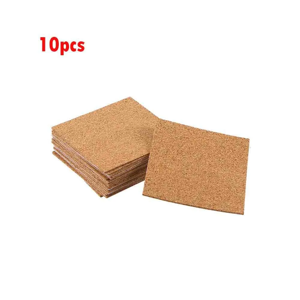 10PCS Selfadhesive Cork Coasters Squares Cork Mats Cork Backing Sheets For Coasters And DIY Crafts Supplies 100 X 100 X 1mm