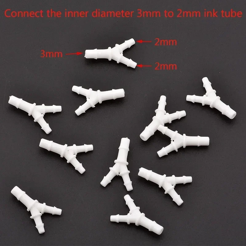 20pcs Eco Solvent Y Shape Ink Tube Connector for Large Format Y Ink Tube White Connector Printer Machine