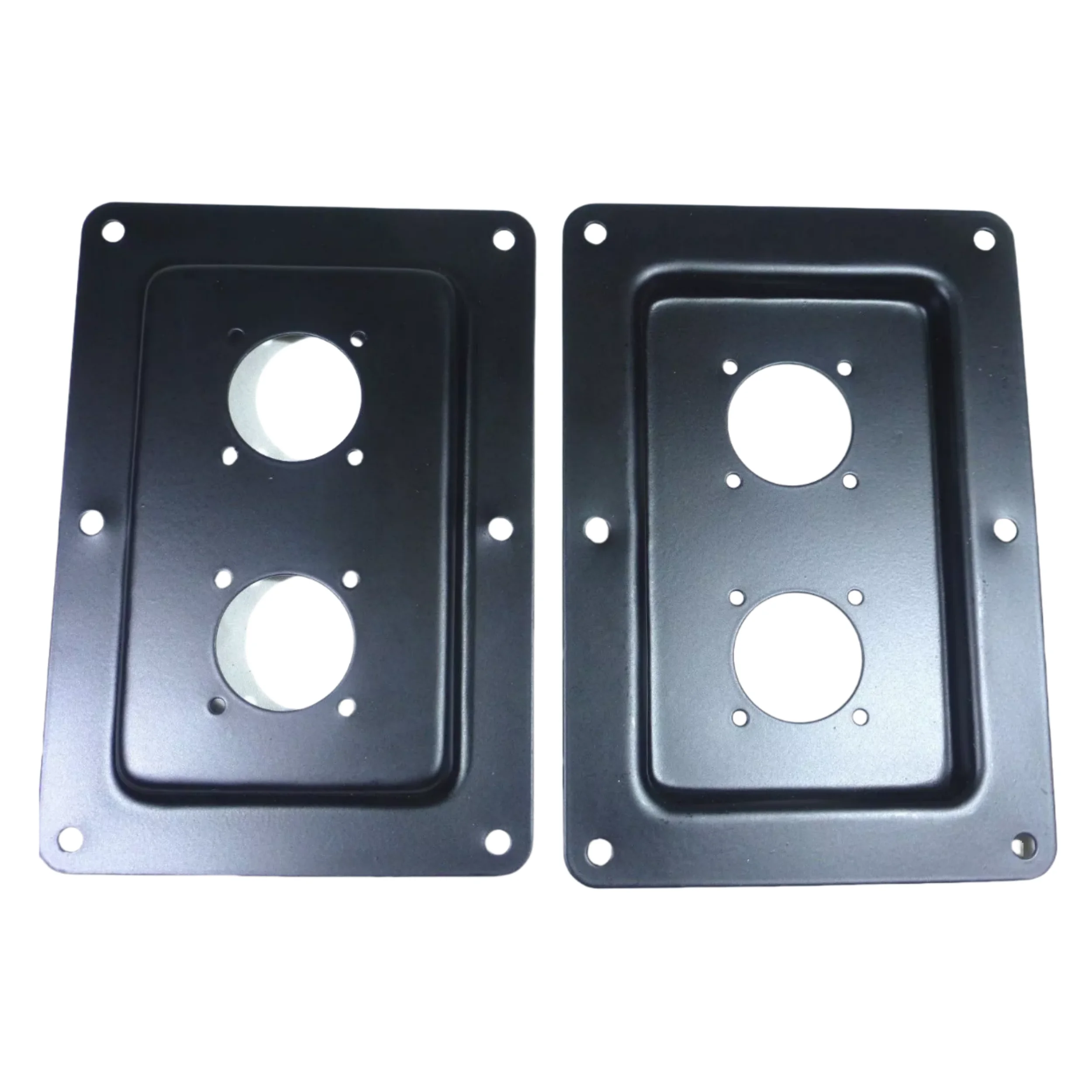 (2) Two Large BLANK Metal Speaker Jack Plates Dual Large SpeakOn NL8MPR, NL4MPR For Neutrik