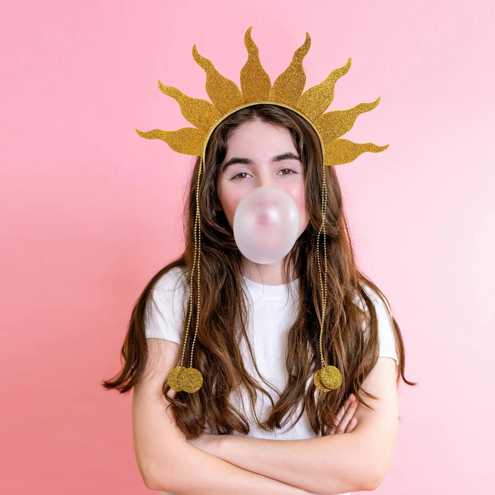 

Повязка на голову «Солнечный огонь» с блестками для Хэллоуина, вечеринок, фестивалей, рейвов, карнавалов, косплея, женских и детских костюмов