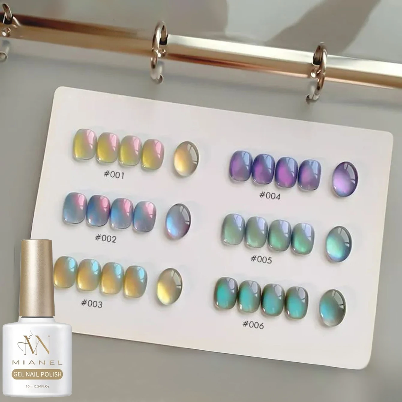 MIANEL 10ML Antarctic Light Cat Eye Gel Nail Polish 2026 New Arrival | Sparkling Rainbow Glass Bead Crystal Cat Eye Nail Art