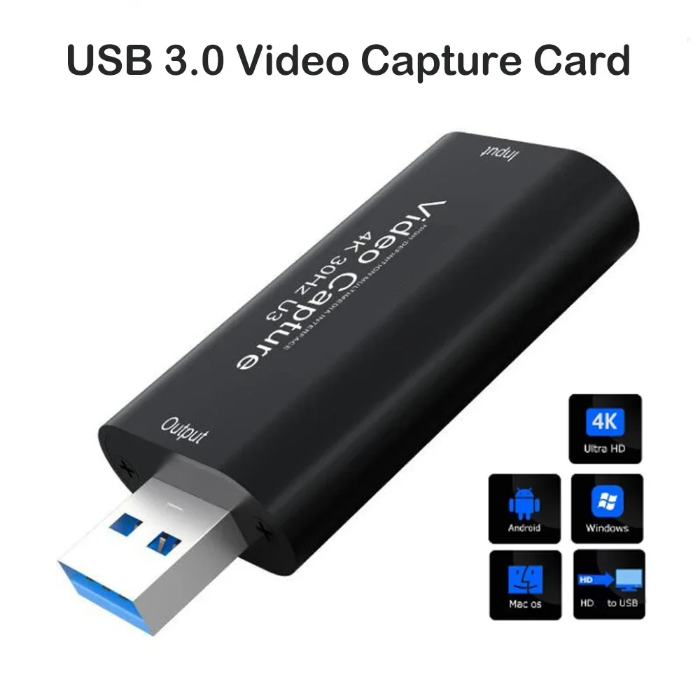 

4K HDMI-compatible Video Capture Card USB 3.0 USB2.0 Grabber Recorder for PS4 Game DVD Camcorder Camera Recording Live Streaming
