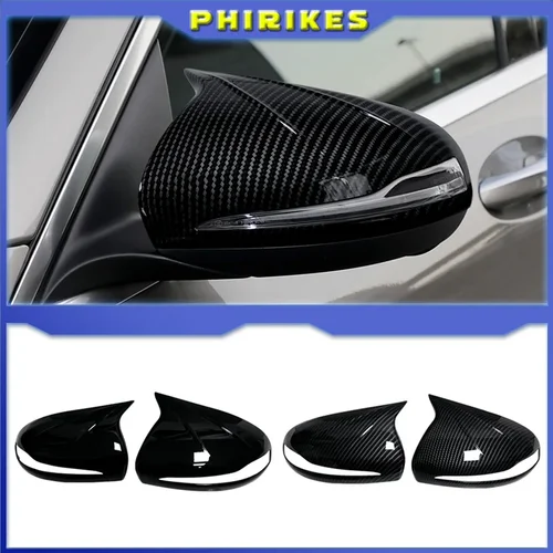 Para mercedes-benz C S E GLC G clase AMG W205 X253 W222 W213 W238 cubierta de espejo retrovisor reemplazo negro brillante 2014-2019 LHD