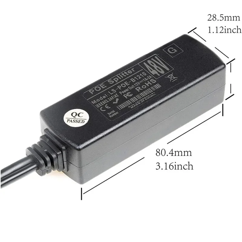 Стандартный разветвитель POE 48 В, выход 12 В, 2 А, разветвитель POE, универсальный 48 В, стогигабитный для камер, соответствие беспроводной сети
