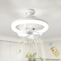 360° Rotation Ceiling Fan With Light LED For Living Room Bedroom Remote Control Lighting E27 Converter Base Smart Ceiling Fans