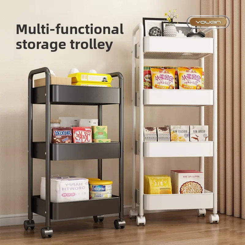 Multifunction Rolling Kitchen Cart Storage Stand Fruits Vegetables Snacks Multi Tier Movable Storage Cart Kitchen Trolley