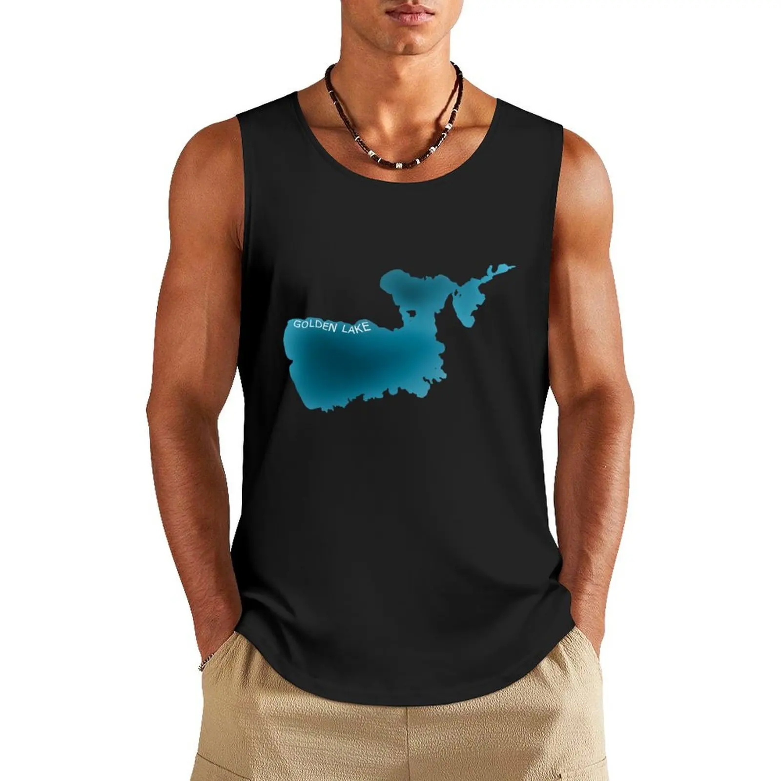 

Golden Lake Map Online Tank Top Men's cotton t-shirt Sports clothing gym clothes man