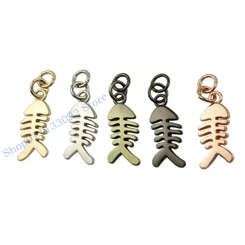

H9ED Premium Metal Fishbone Ornament Stylish Bag Jewelry Decoration Piece