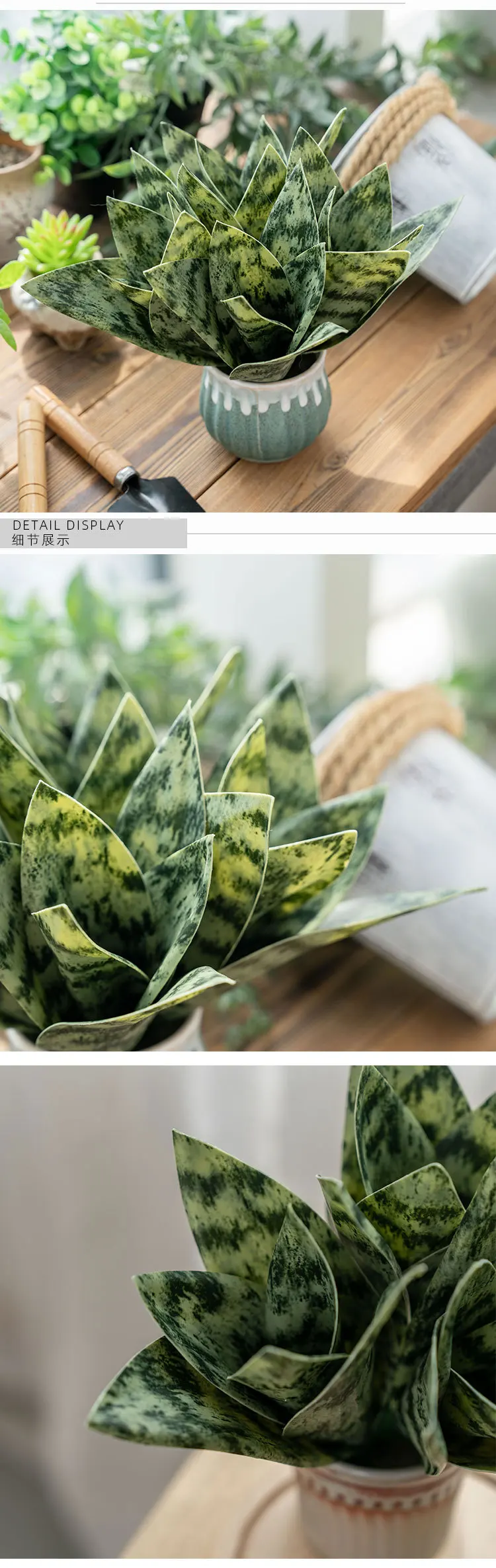 Künstliche Schlangenpflanze für Heimdekoration, Hochzeiten, Schulen, Eukalyptus-Pflanze für Innen- und Außenbereich, Schlafzimmer, Garten-Dekoration – Detail 6