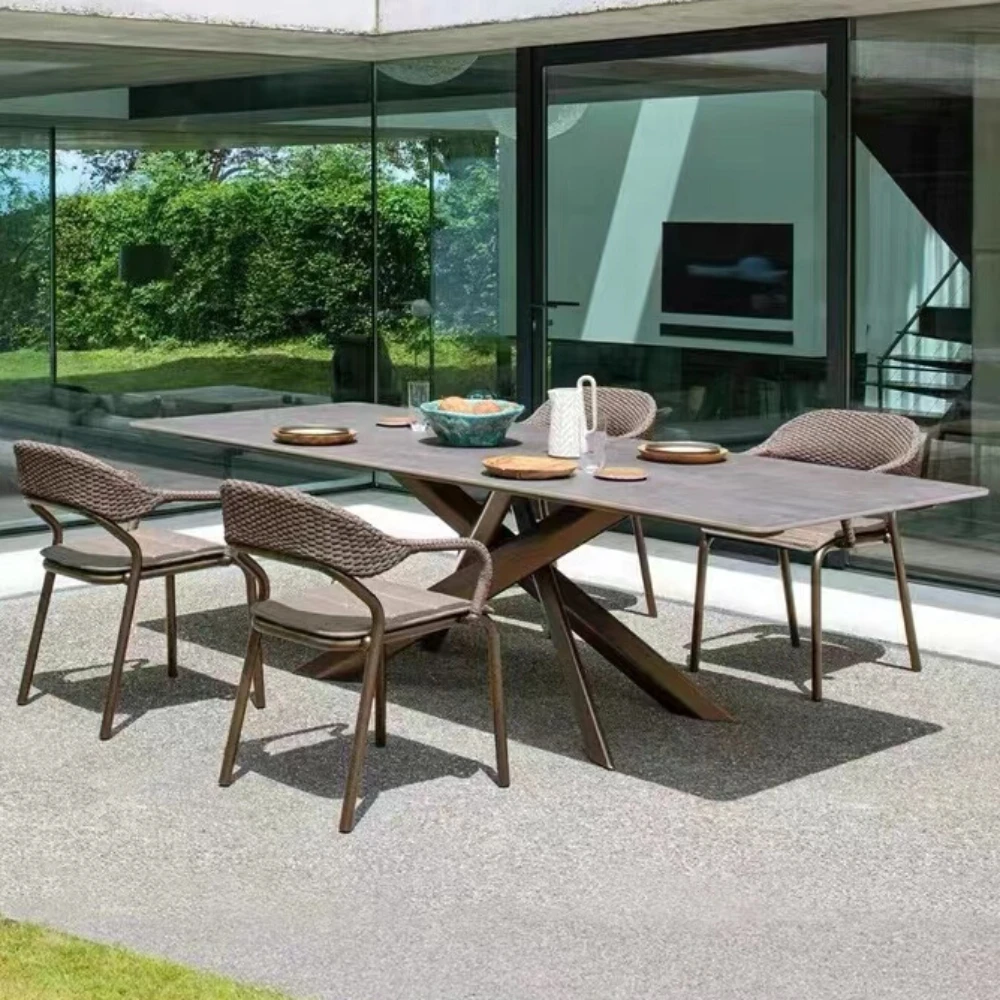 Rectangle Terrace Outdoor Table Garden Dining Nordic Slate Sedentary Camping Table Coffee Tables Mesa Outdoor Garden Furnitures