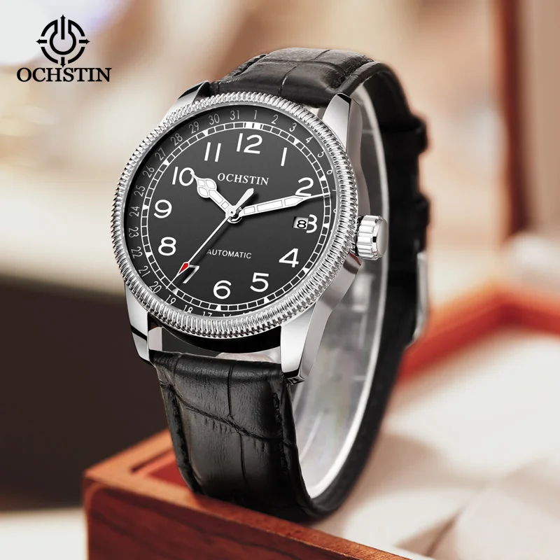 OCHSTIN Automatic Mens Watches Top Brand Luxury Auto Date Mechanical Military Sports Male Clock Luminous Hands Gift for Husband