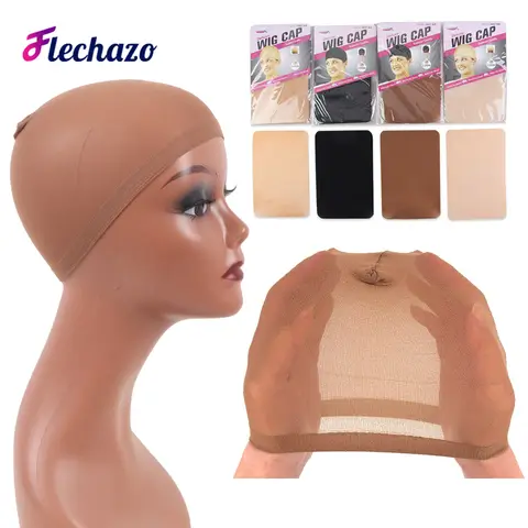 긴 머리 가발에 대 한 2 개/갑 스타킹 모자 Hairnets 베이지 색과 검은 색 스타킹 가발 모자 유행 머리 그물
