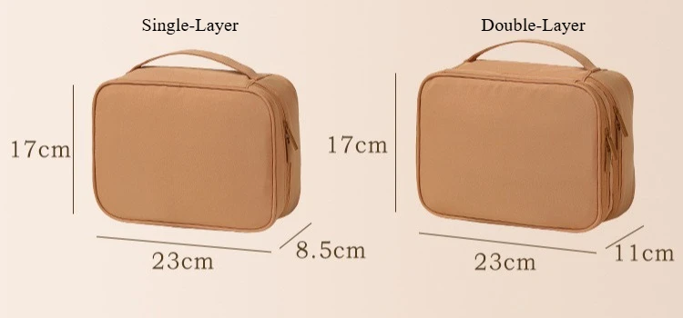 Large-Capacity Cosmetic Bag Double-Layer Toiletry Beauty Tool Organizer with Dividers; Portable Oxford Cloth Travel Handbag