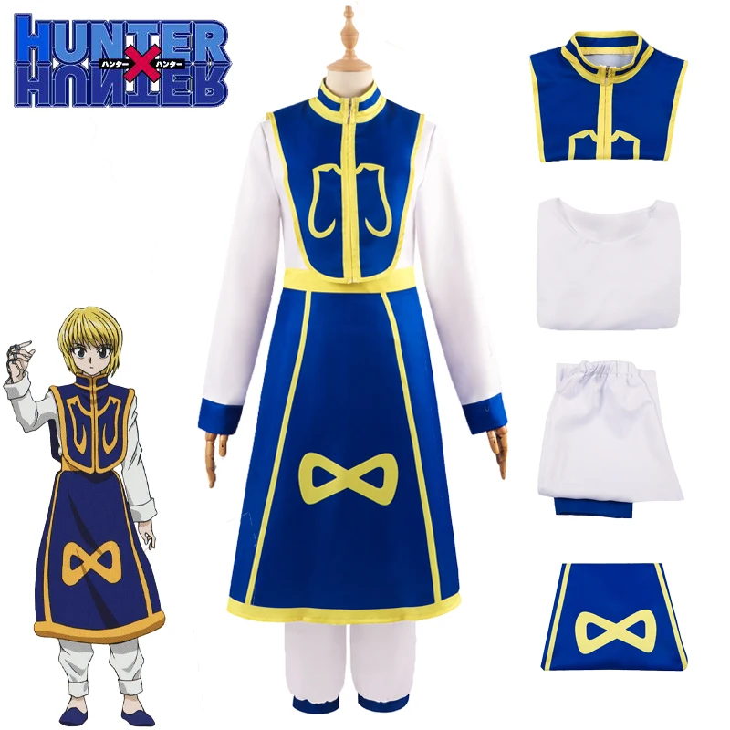 Kurapika Hisoka hunter× Hunter disfraz de Cosplay, Aldult de dibujos animados de Anime, pantalones superiores Unisex, fiesta de Halloween, juego de rol para hombre