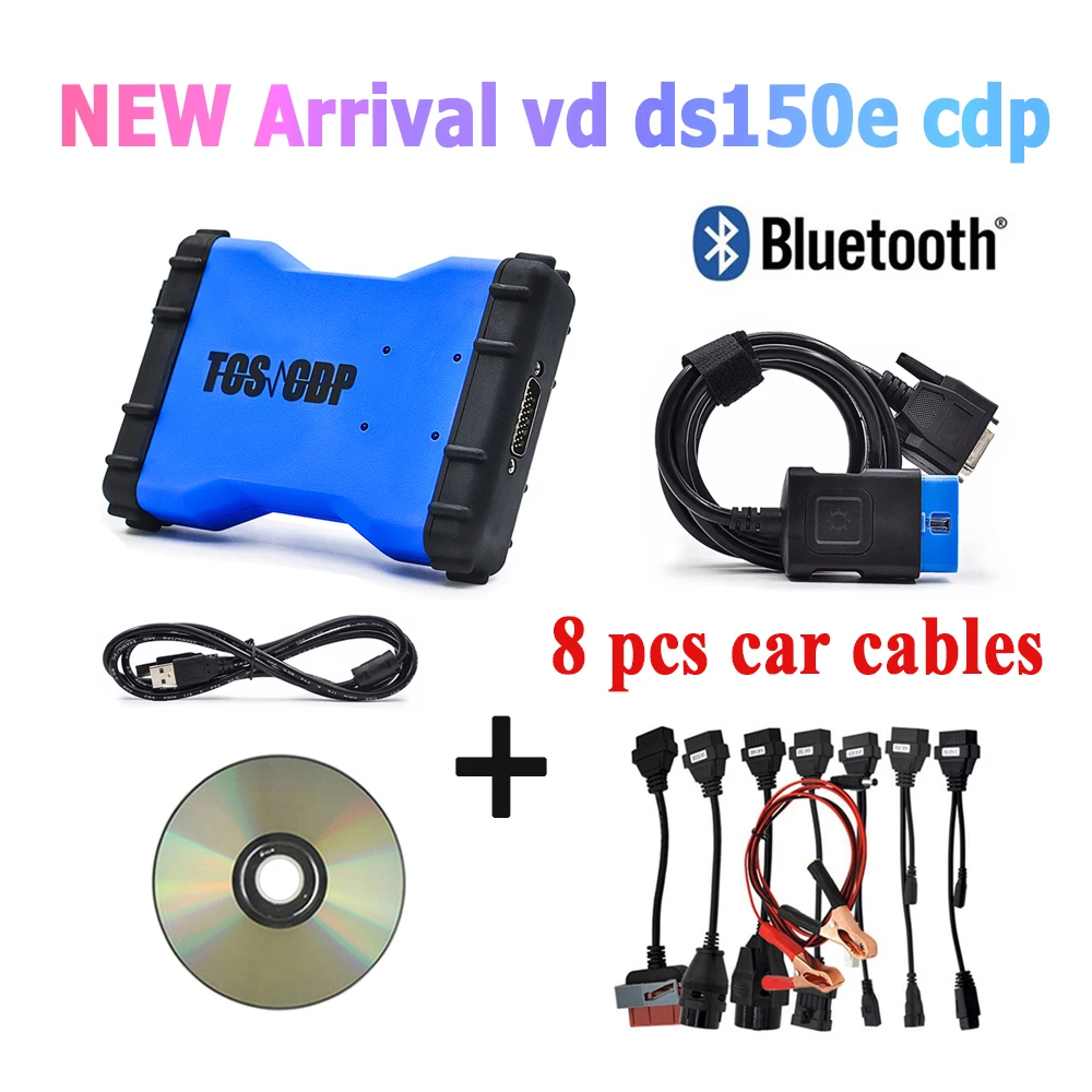 2023 Blue NEW VCI VD DS150E CDP with Bluetooth 2021.11 Keygen for TNESF DELPHIS ORPDC Obd2 Car Truck Scanner Diagnostic Tools