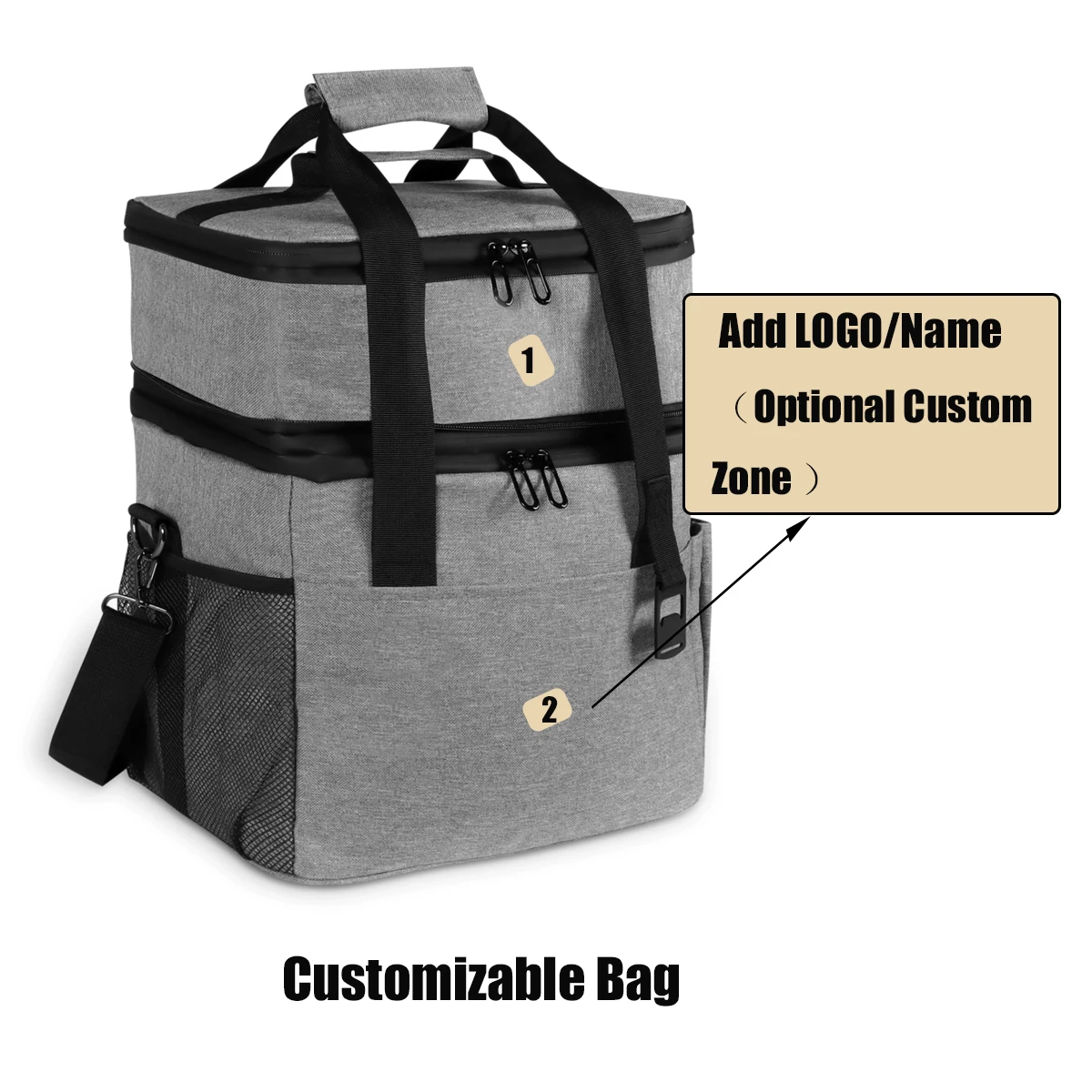

Custom Foldable Detachable Cooler Bag Large Capacity Insulated Thermal Bag Portable Ice Pack Cold Storage Bag Picnic Beach Trip