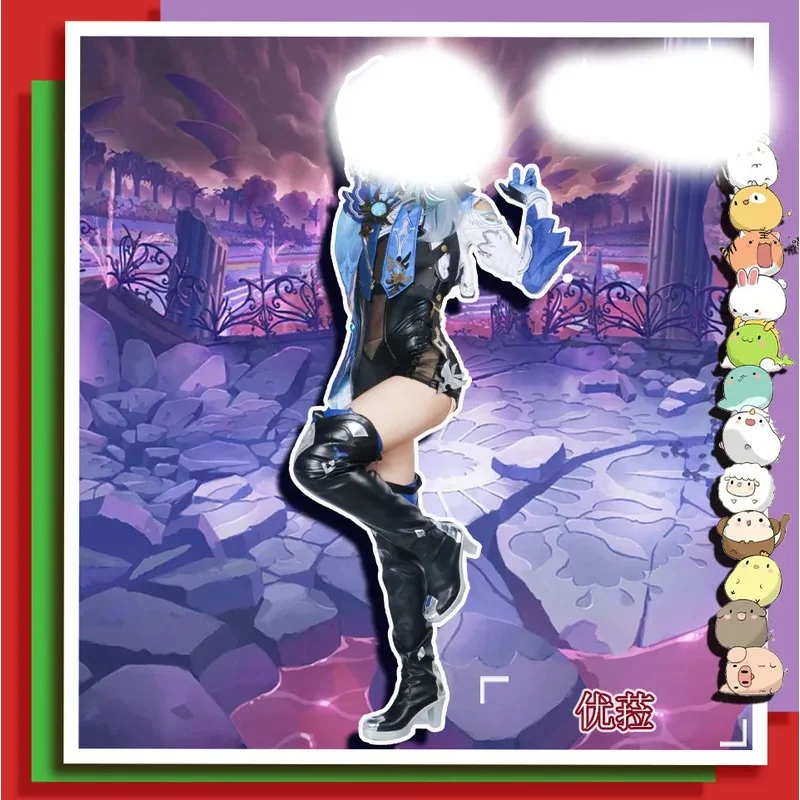 

EW5Genshin Impact Series Lawrence Noble Character Yuna Game Anime Full Set Of 2D Cosplay Cool Female CostumeKO]11