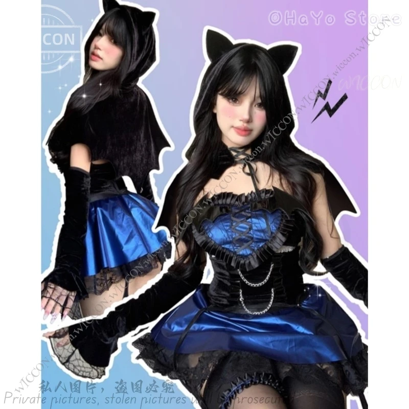 Succubus Cat Halloween Cape Two Dimensions Costume Lolita Costume Cosplay Woman Little Devil Koakuma Cat Seduce Bikini Set