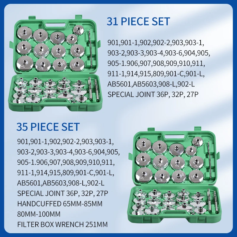 Herramientas de desmontaje y montaje de llave de filtro de máquina tipo Acero, 17, 19, 25, 27, 31 piezas