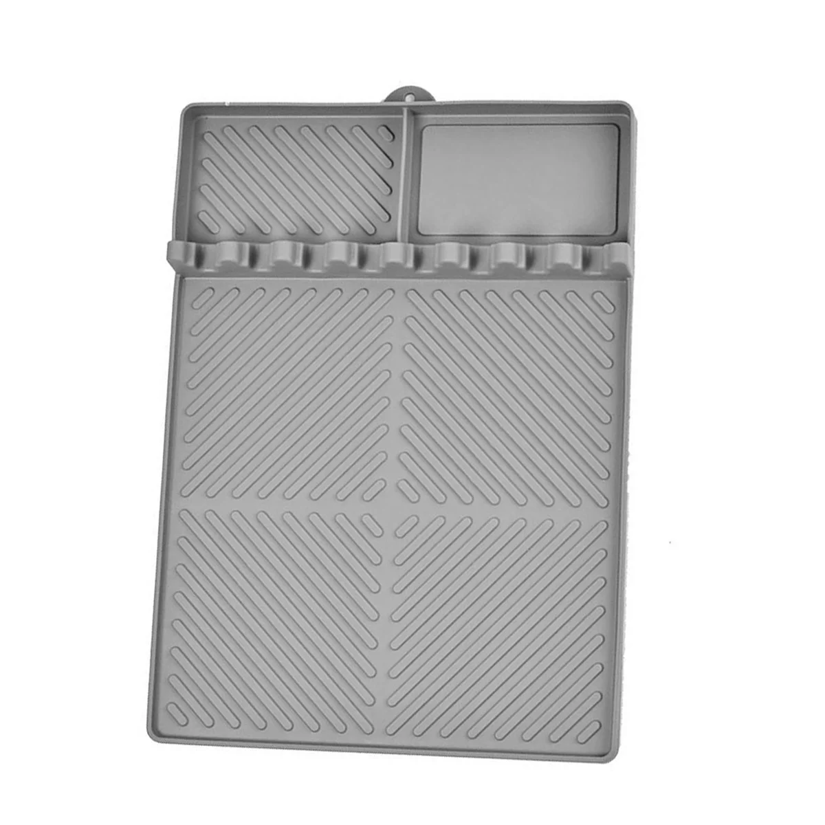 BBQ Mat for Blackstone, Food-Graded Silicone Griddle Cover Grill Tool Pad Holder 15.9x11.6Inch Gray