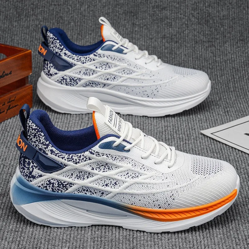 Men Carbon Plate Marathon Running Shoes Cushioning Breathable Mesh Non‑Slip Sneakers Outdoor Off‑Road Fashion Athletic Trainers