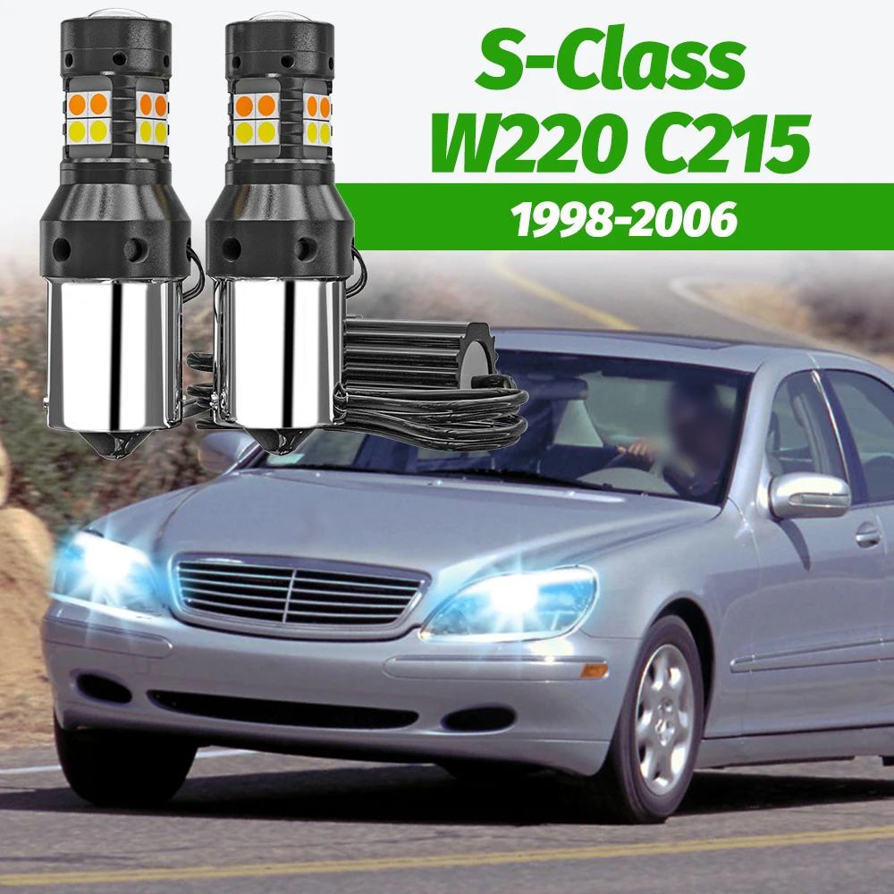 2x Dual-Mode-Blinker + Tagfahrlicht-Zubehör LED DRL für Mercedes Benz S-Klasse W220 C215 1998-2006 1999 2004 2005