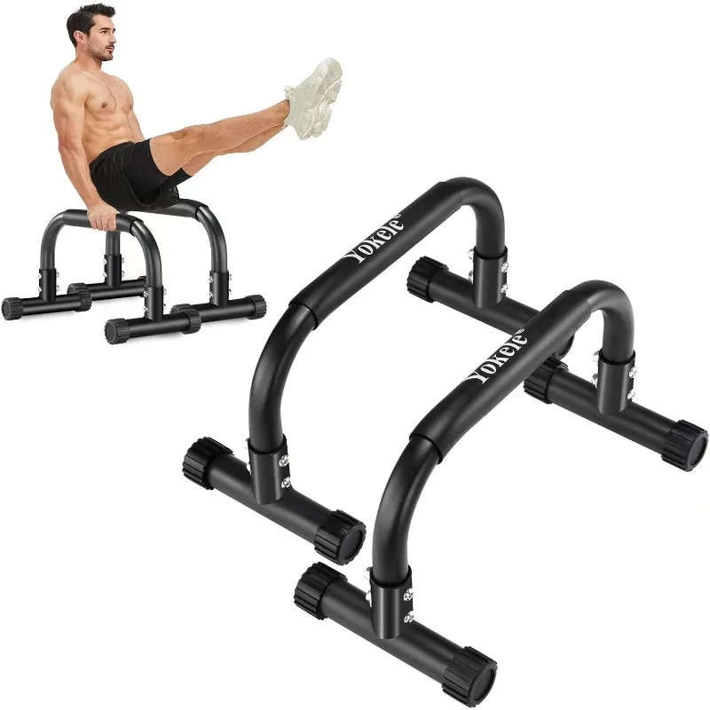 

Push Up Bar 9.5" High Parallettes Bars No Wobbling Dip Bar for Handstand, Planche, L-Sit, Strength Training, Calisthenics Equipm
