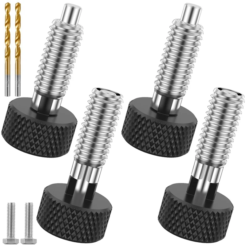 

4Pcs Hand Retractable Spring Plunger With Knurled Handle Stainless Steel Lock Out M6 Type Release Pins Easy To Use