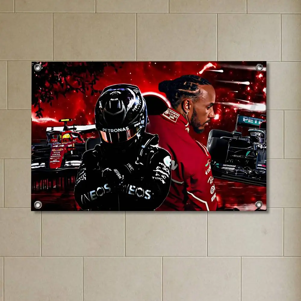 red 44 Racing Lewis Hamilton for party camping living room bedroom carnival booth interior decorations Flags view 3