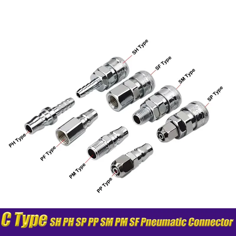 

SP20 C-Style Air Line Couplers for 8mm PU Hose | Push-to-Connect Pneumatic Fittings with M/F Pair 1-10pcs/lot