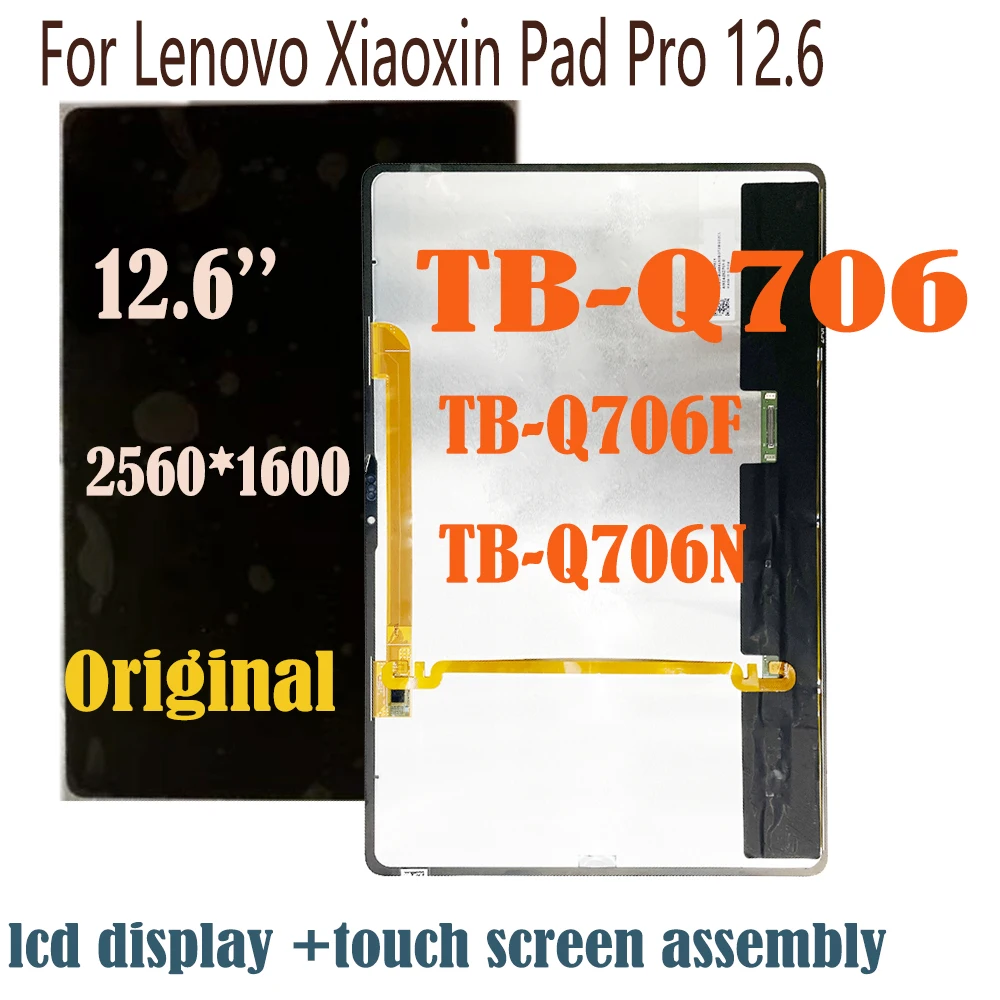 

Original 12.6'' For Lenovo Xiaoxin Pad Pro 12.6 TB-Q706 TB-Q706F TB-Q706N LCD Display Touch Screen Digitizer Assembly 2560X1600