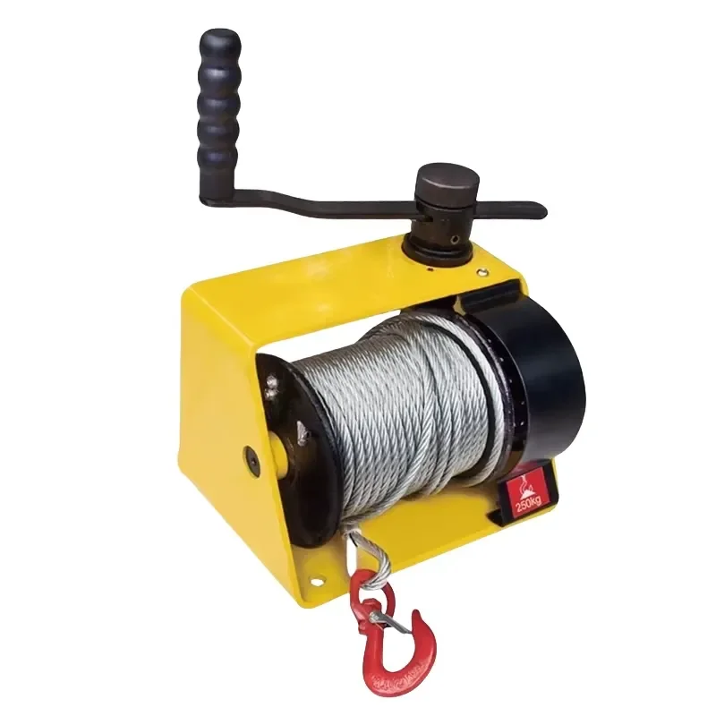 Hot Selling Portable Hand Operated Manual Winch Hand Worm Gear Winch with Hooks
