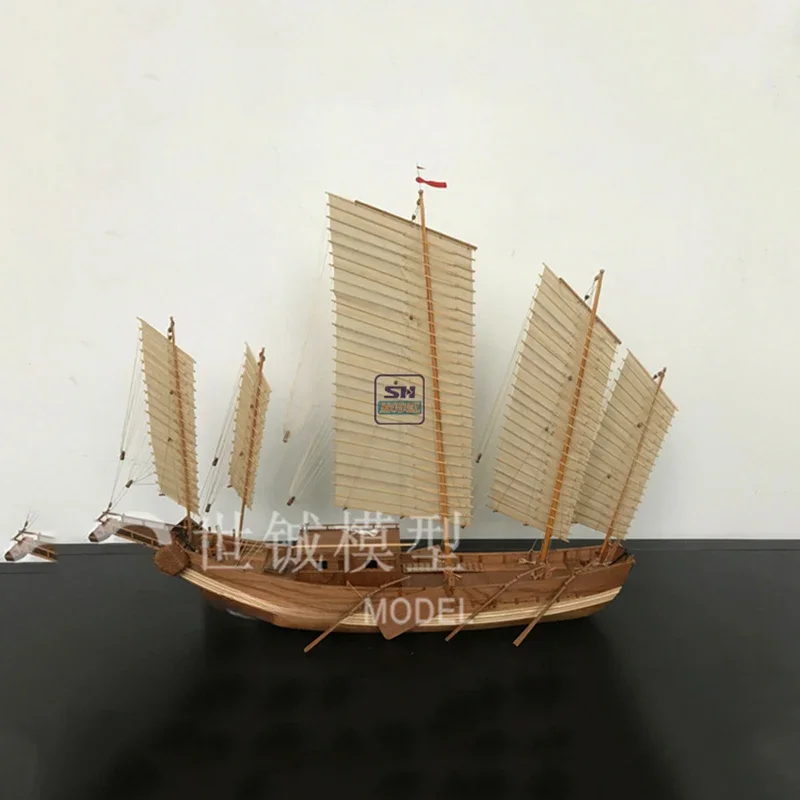 Scheepsmodel 1/50 Chinees zandschip Een van de vier oude schepen in China DIY Simulatie Oud zeilschip Model Kit Cadeau speelgoed
