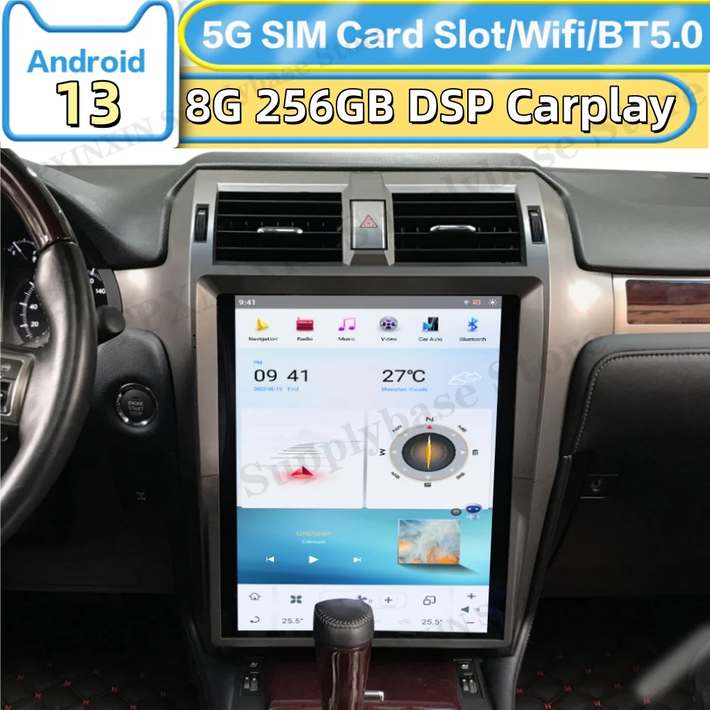 

Автомагнитола Qualcomm для Lexus GX GX400 GX460 2010-2019 с вертикальным сенсорным экраном, Android AUTO, GPS-навигацией, 15 дюймов