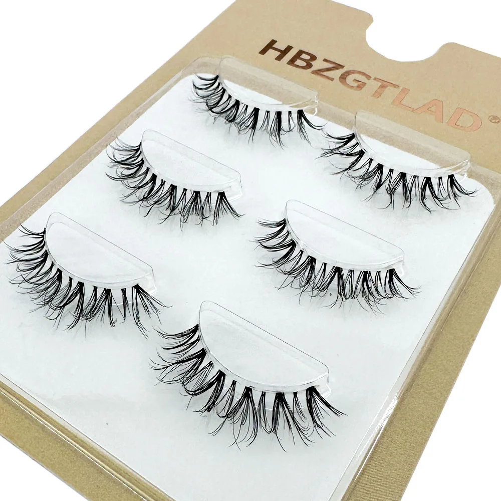 NEU 3 Paar 5D Nerzwimpern 3D Nerz-Wimpern Unsichtbares Band Natürliche Schwarze Nerz-Falschwimpern Vollstreifen Cilios Posticos Wiederverwendbar – Detail 4