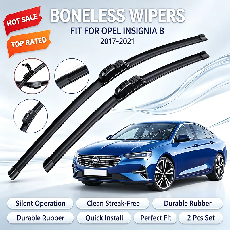 For Opel Insignia B 2017-2021 Windshield Wiper U-type Soft Rubber Frameless HD 24 18 Inch Set