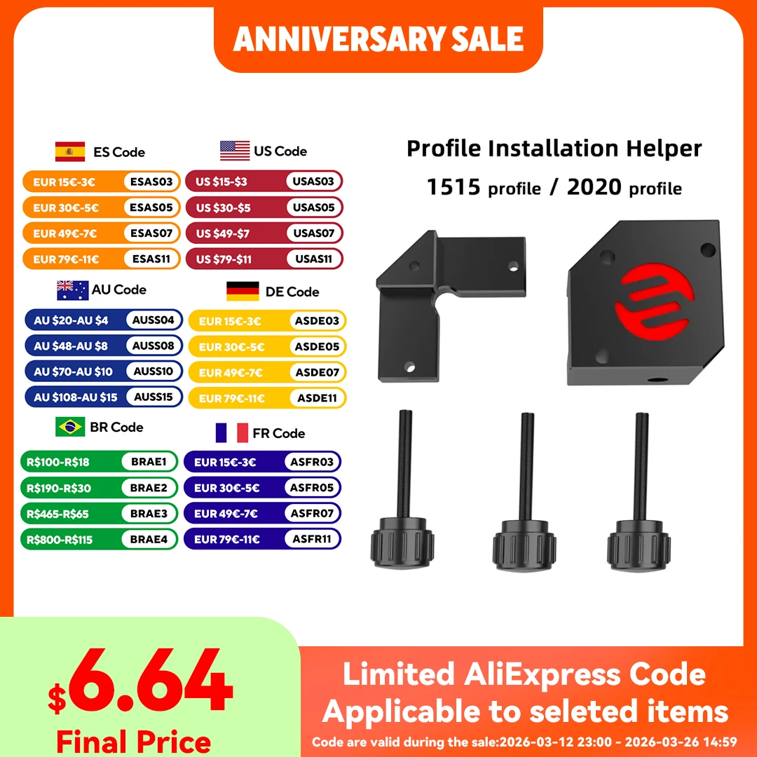 

FYSETC 1515/2020 Profile Installation Helper CNC All Metal Right-Angle Ruler for Voron V0 2.4 Trident Micron 3d Printers