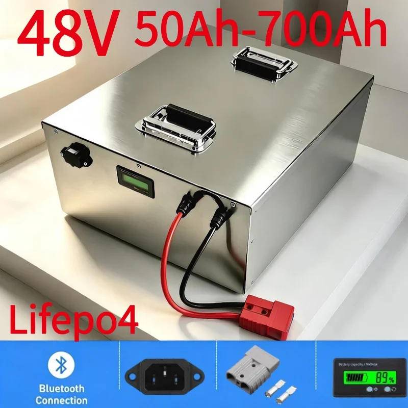 Hot Sale 48V High Capacity LiFePO4 Battery 50Ah-700Ah Rechargeable Battery with BMS for 4KW 9KW Solar PV RV Off-Grid Power