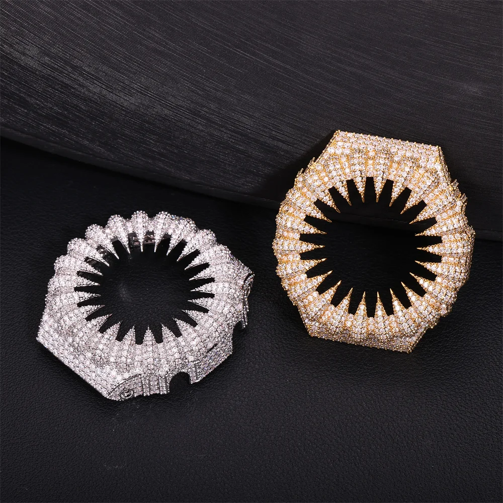 Blingminer CAS** GA2100 VVS Moissanite Watch Case  Brass Can Pass Diamonds Tester With GRA Wrist Diamonds Case Free Shipping
