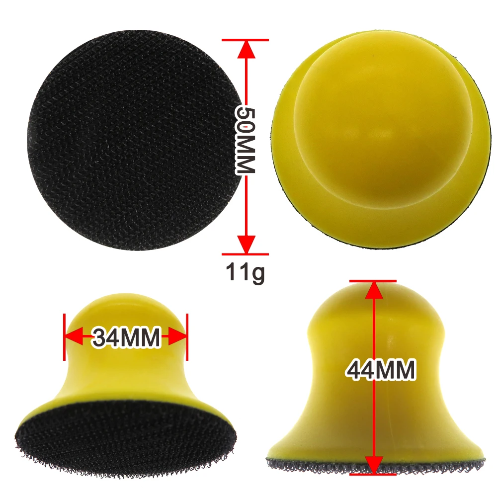 2 Pcs 2 Inch Hand Sanding Block PU Foam Material Polishing Tools Accessory Hook and Loop Quick Change Abrasive Tool