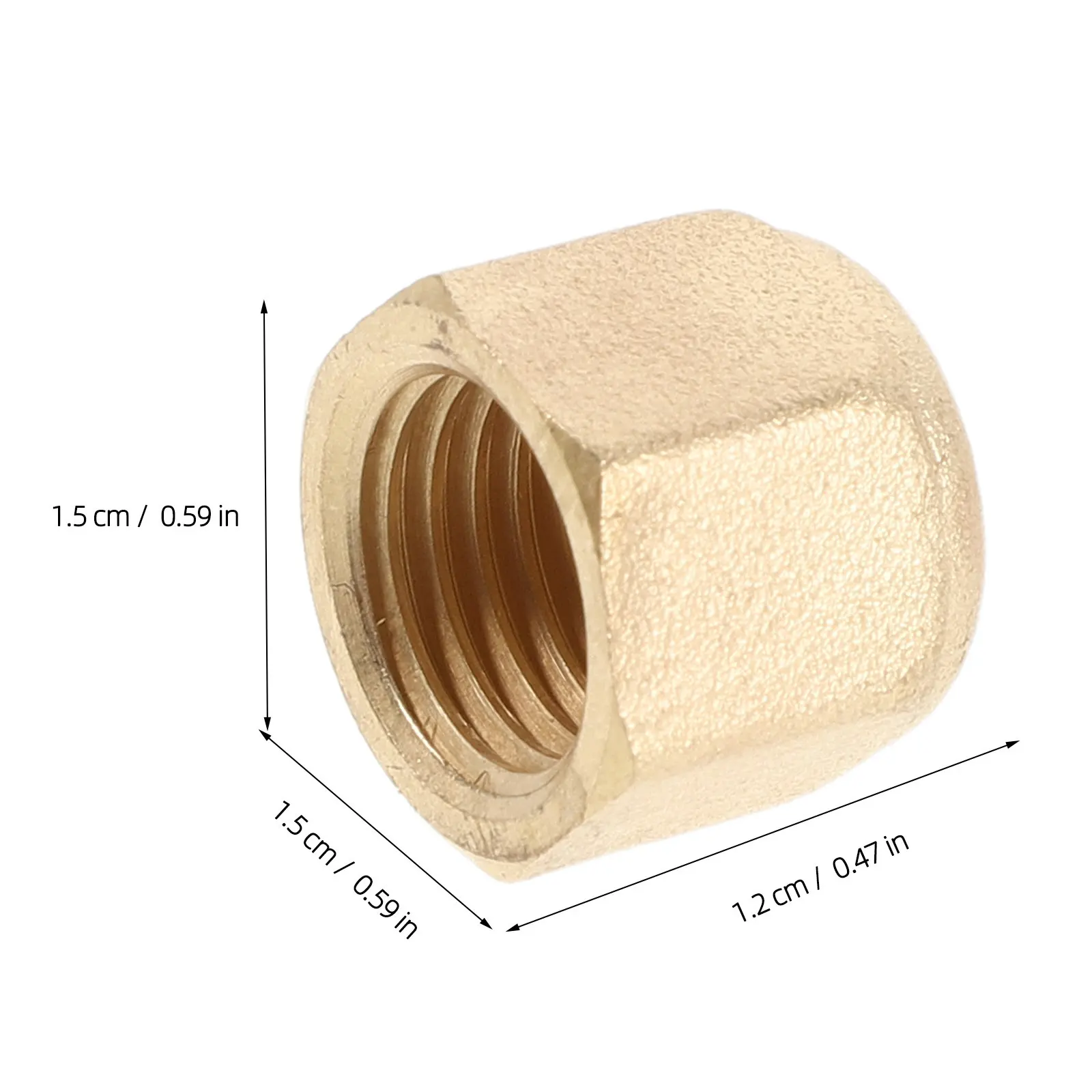 10Pcs Brass Compression Valve Caps 9.8mm Thread Refrigerant Stop Valve Caps Air Conditioner Refrigeration Port Plugs Leak Proof