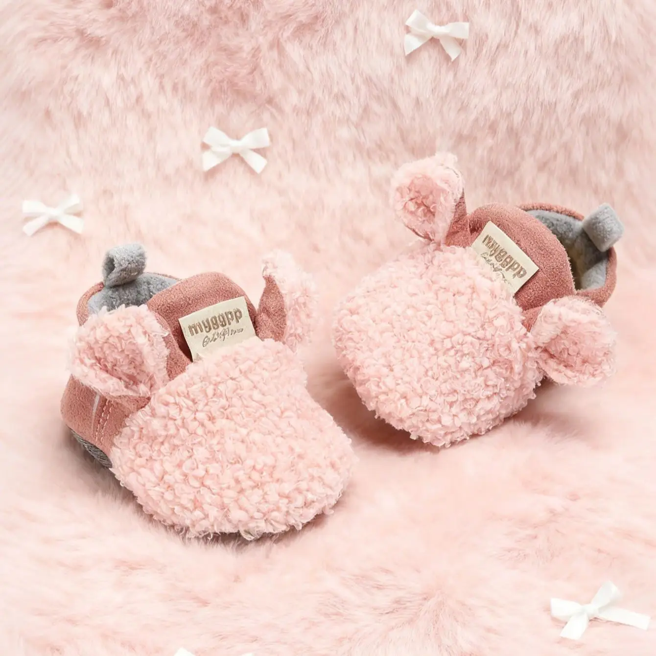 

Baby boots newborn boys baby girls first walking shoes comfortable and warm cute little bear shoes for learning to walk