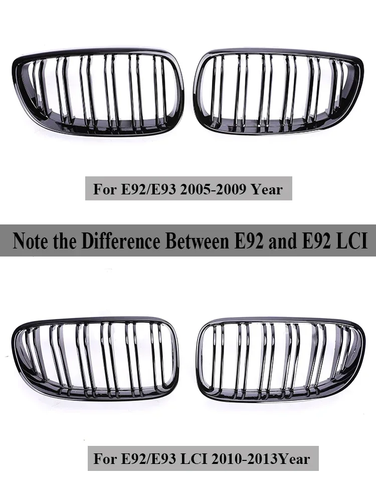 Front Bumper Kidney Grille M Colour Carbon Fiber Design Lower Racing Grill For BMW 3 Series E92 E93 2006-2013 325i 328i 330i