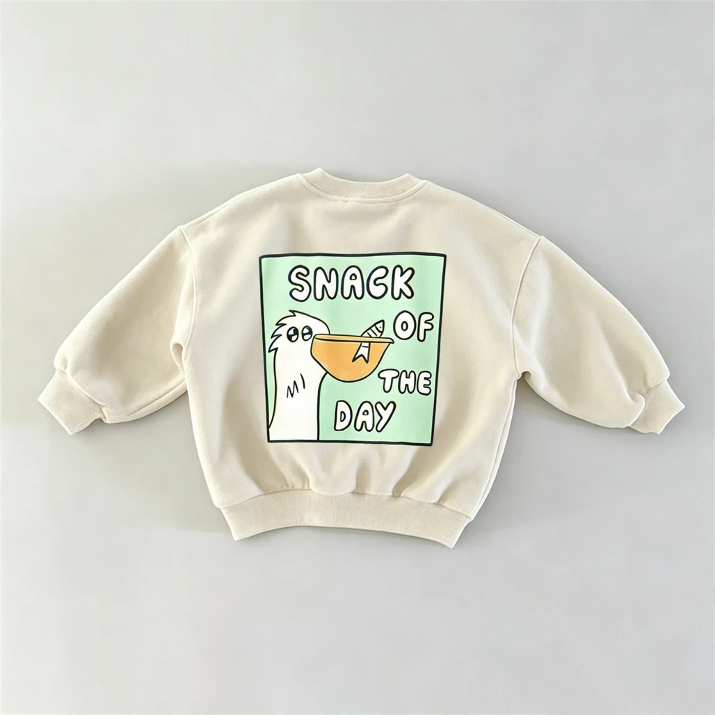 Double-side Print Hoodie Children Spring Autumn Wear Long-sleeved Tops Loose Casual Sports Clothes Toddler Crewneck Sweatshirts